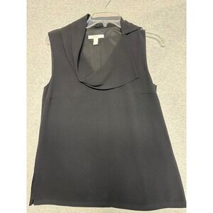 BOSS Hugo Boss‎ Womens Black Cowl Neck Sleeveless Crepe Blouse Top Size 4 US